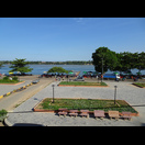 Blick vom Balkon unseres Zimmers in Stung Treng auf den Tonle Sekong